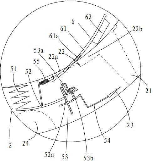 Cow true stomach left deflection operation reset device of double-locking structure