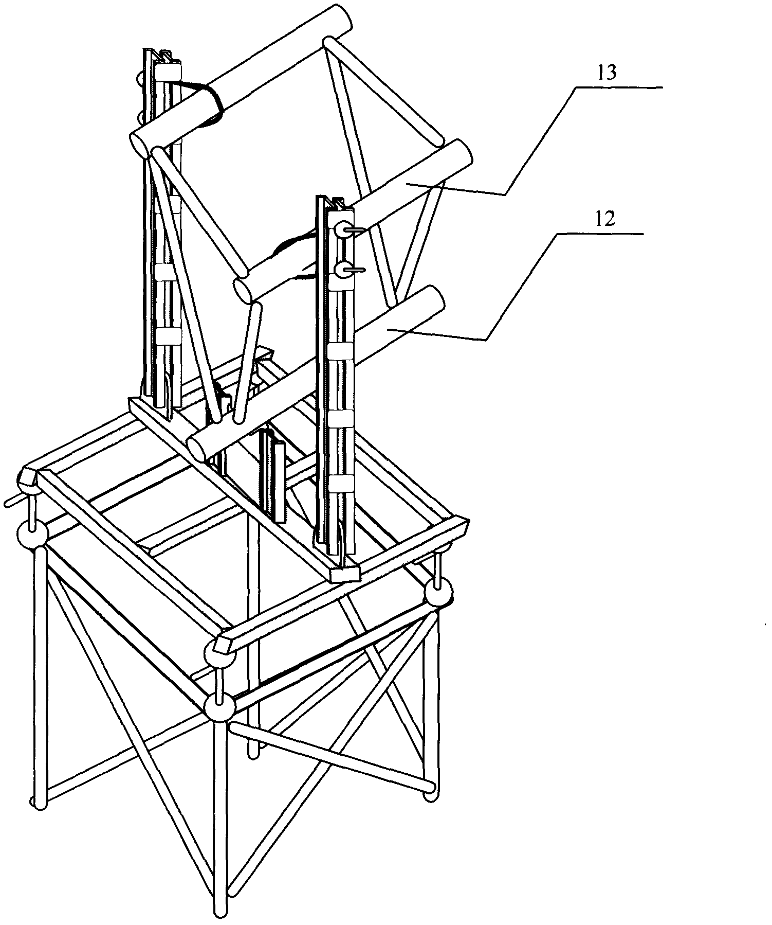 Construction method for abutting high-altitude long-span roof pipe trusses by adjustable temporary support