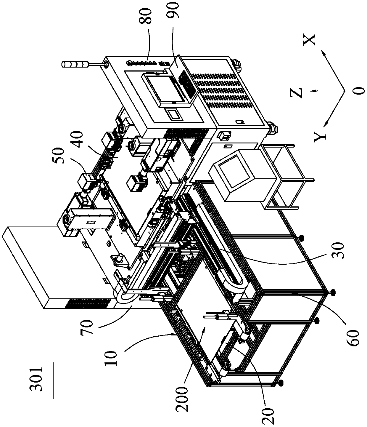 Worktable for automatic ink jetting and laser processing and positioning