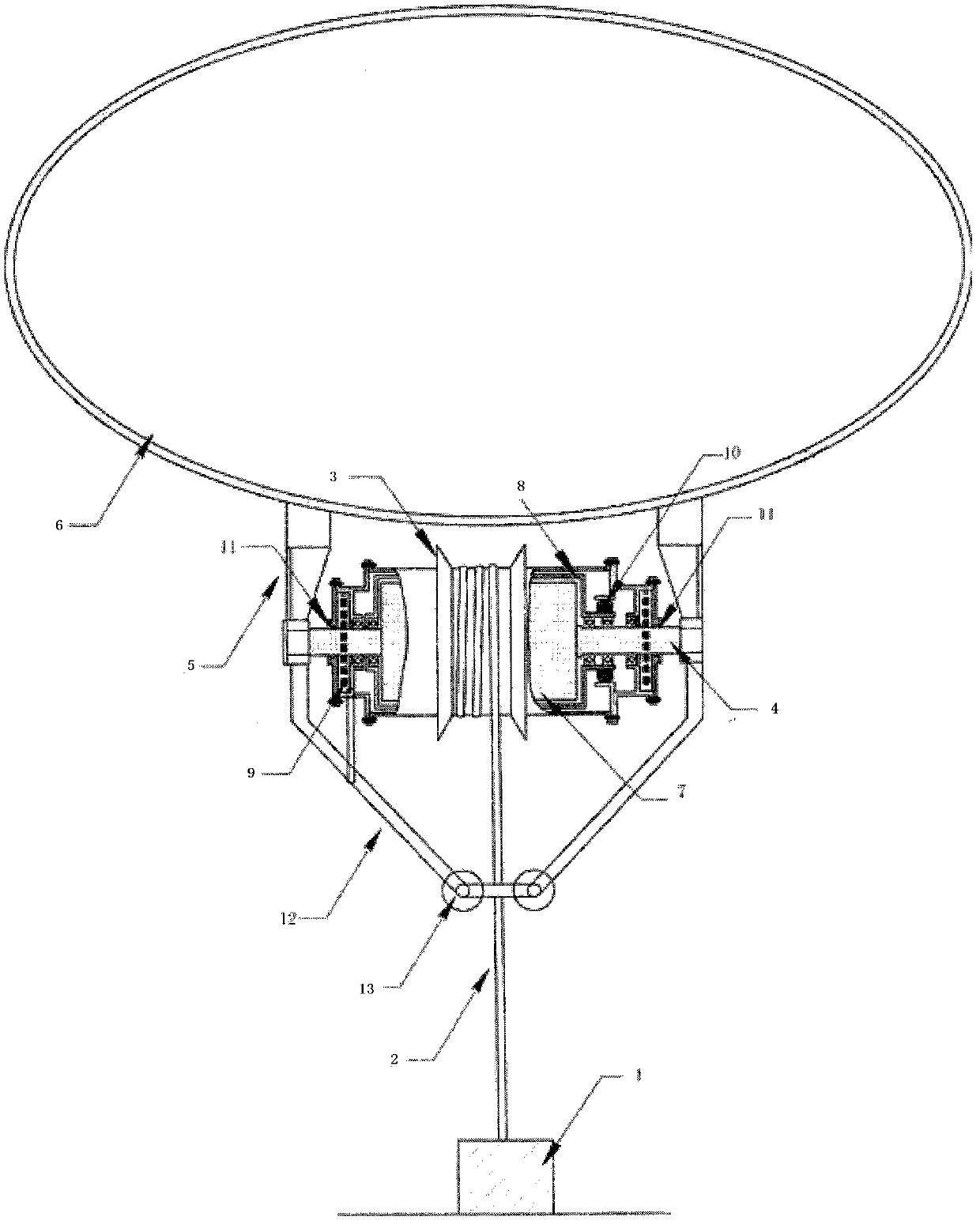 Floating body rope wheel wave-activated generator