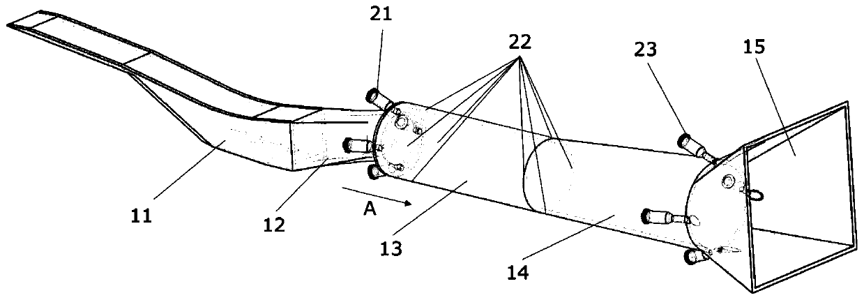 Small-scale two-stage rocket combination ramjet