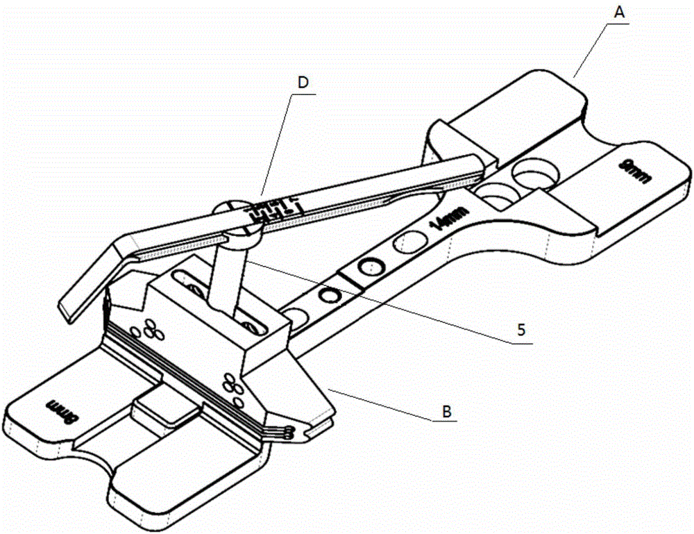 Distal femur and anterior and posterior condyle measuring and positioning osteotomy device for knee joint replacement