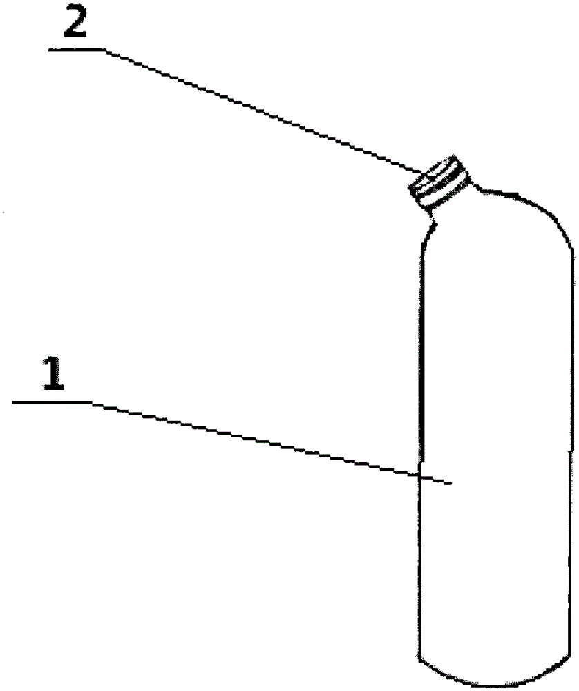 Bottle with inclined opening