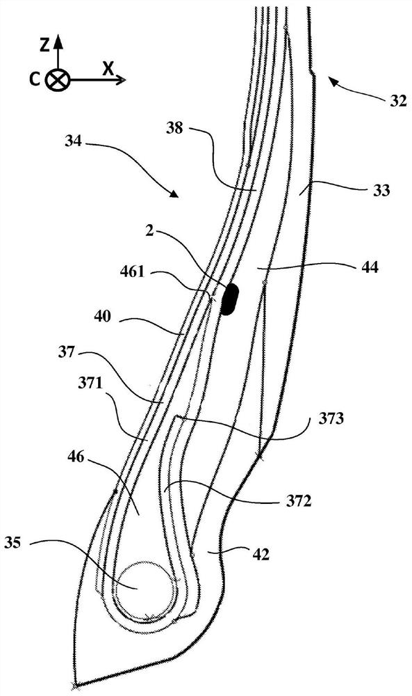 Tyre provided with a radio frequency communication module