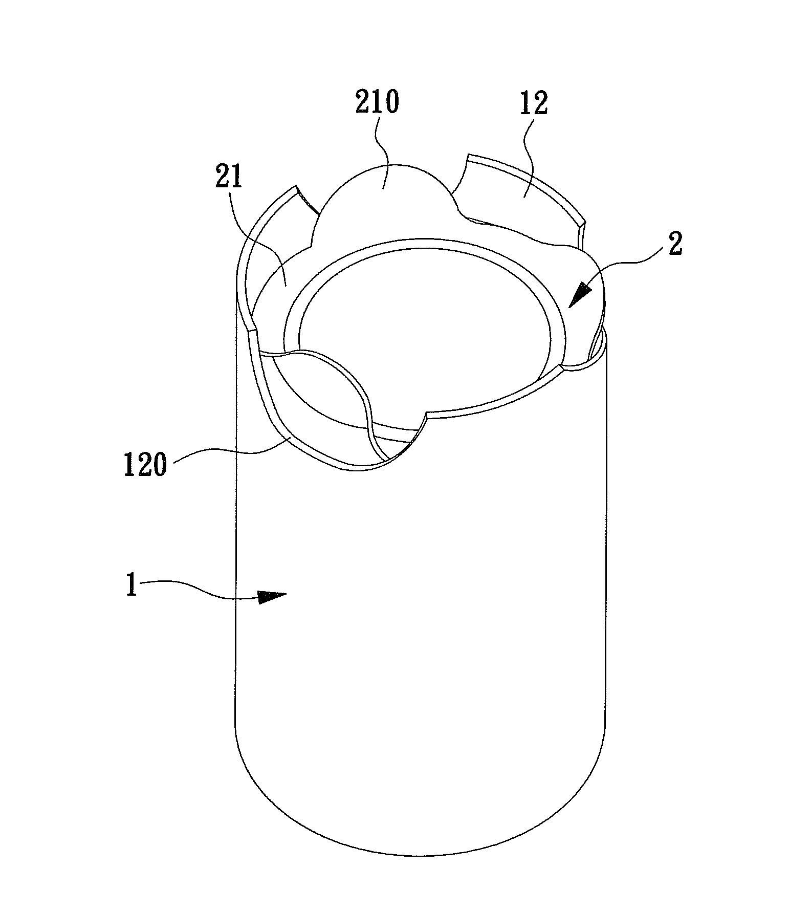 Container with easily-detached lid