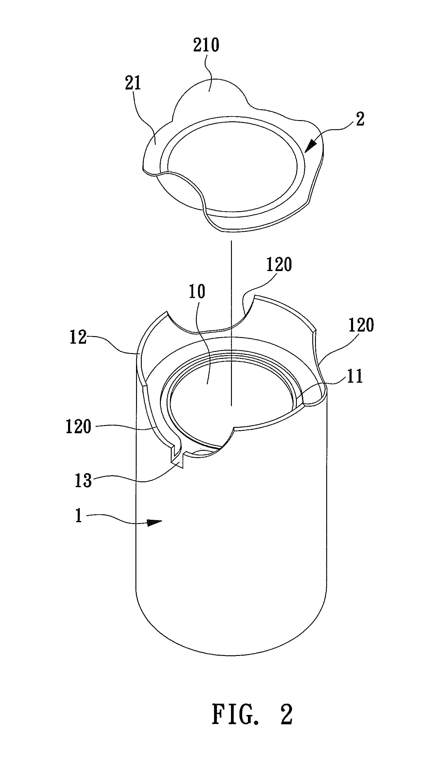 Container with easily-detached lid