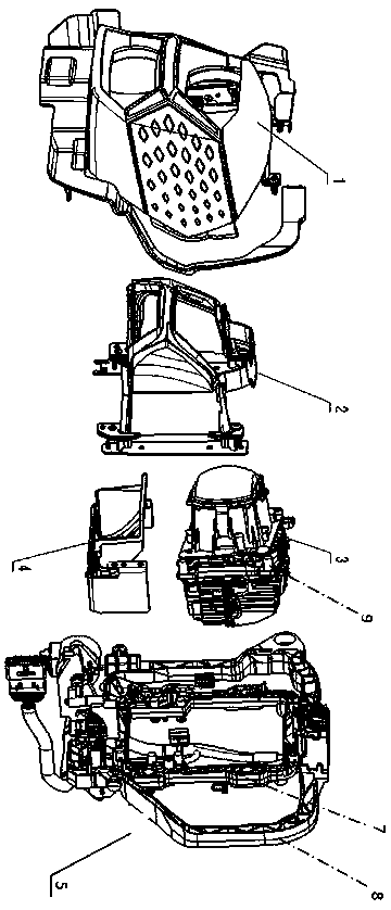 Module group based modular integration and module group integral rotation mechanism