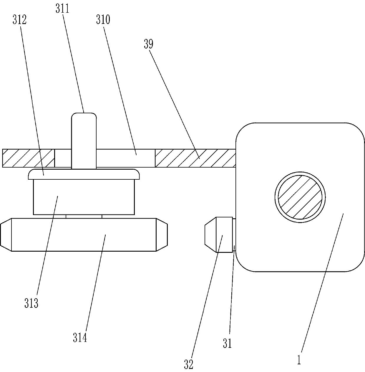 Glass cement applying device for high-place glass window frame