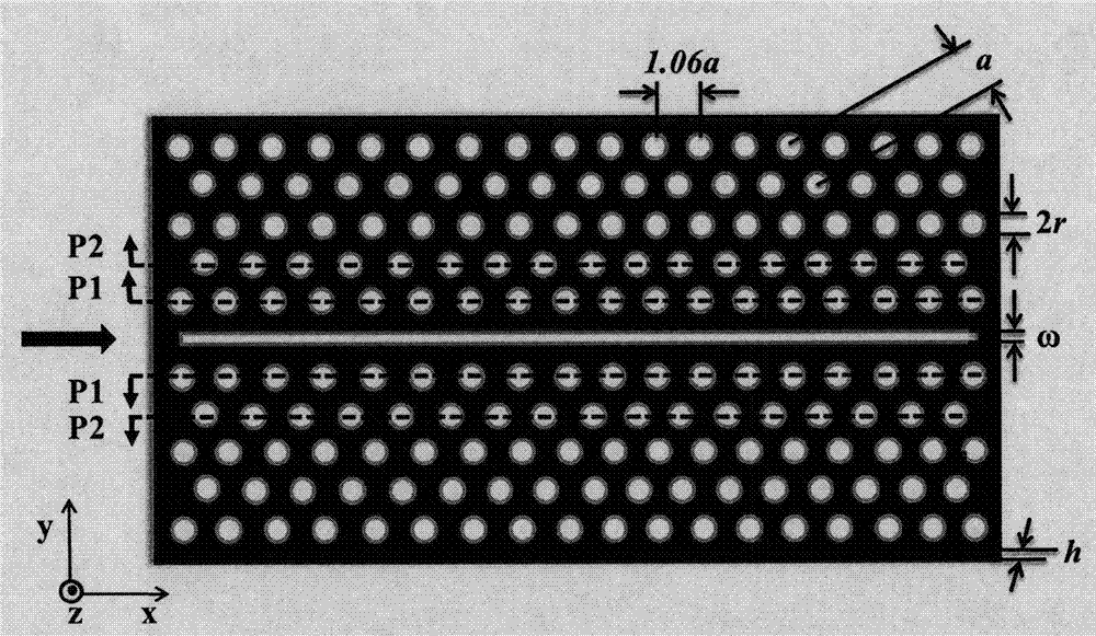 Photonic crystal groove waveguide structure capable of generating slow light of broadband