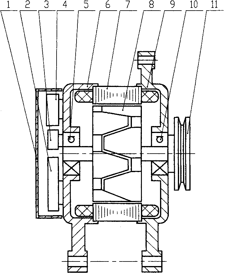 Double-control rectifying vehicle alternating-current generator