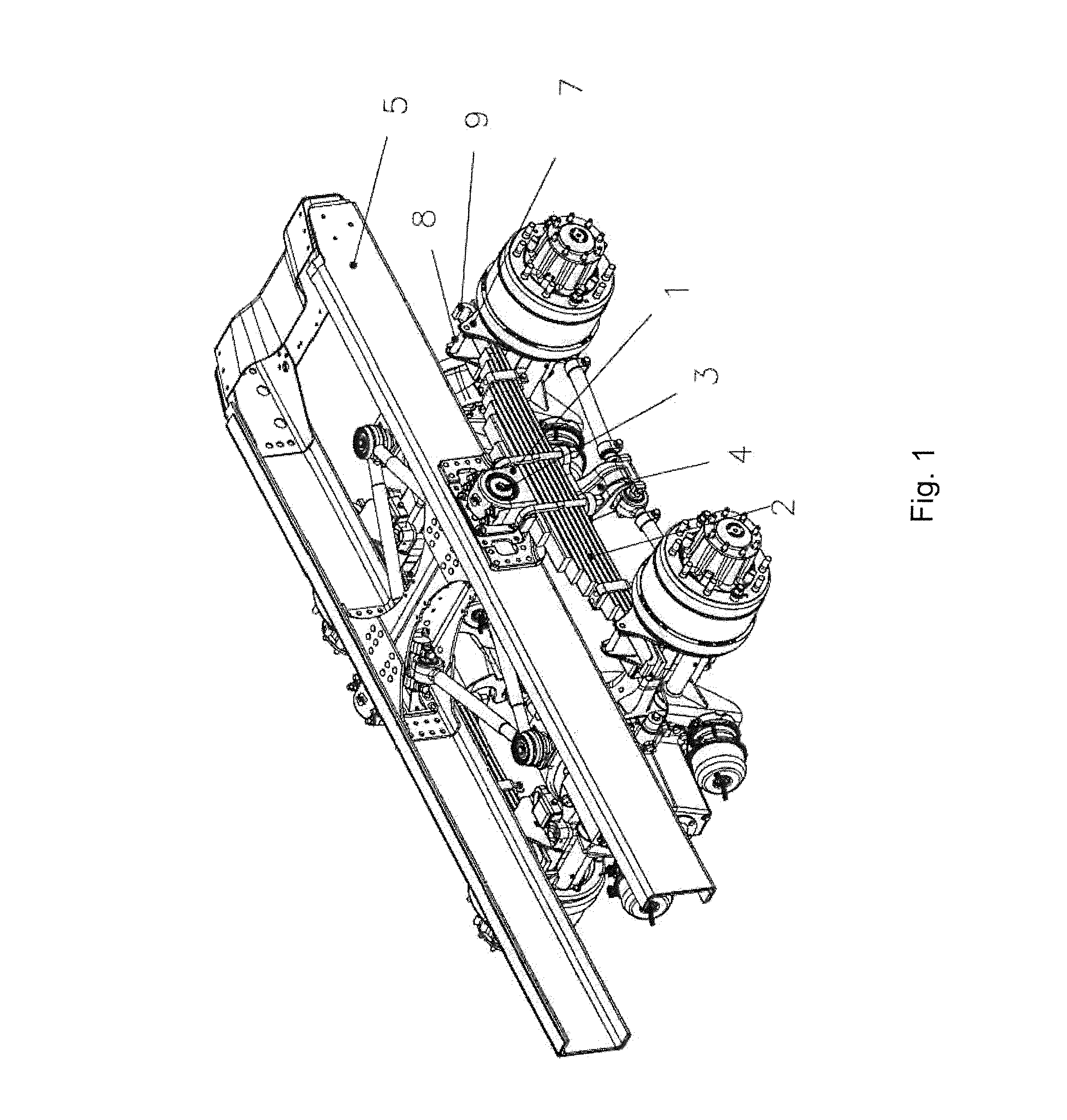 Rear bogie-type suspension