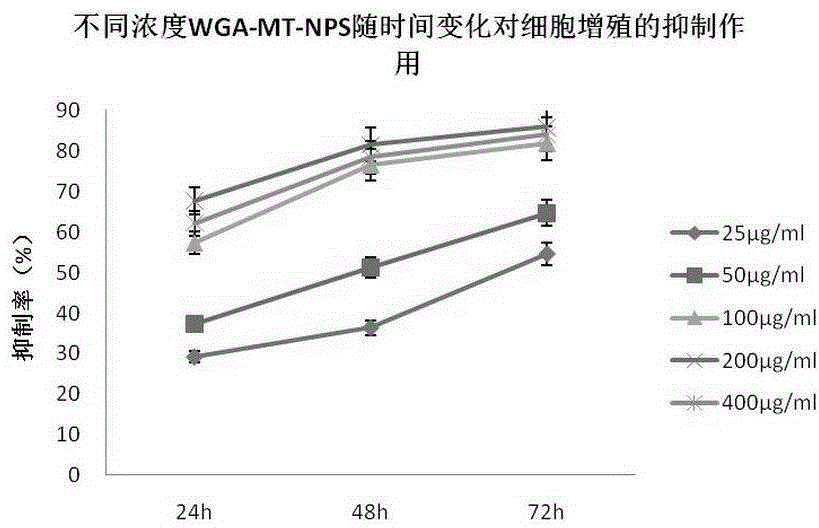 Preparing method of matrine nanoparticles modified by wheat germ agglutinin and application of matrine nanoparticles