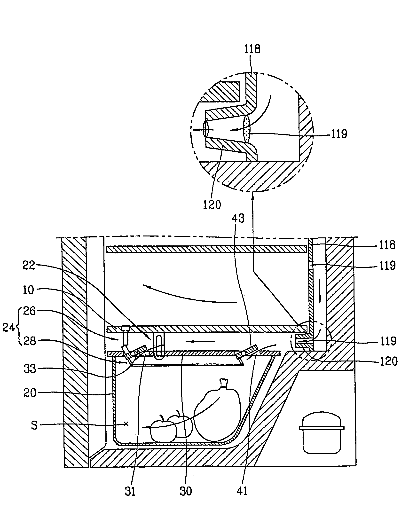 Vegetable room for refrigerator