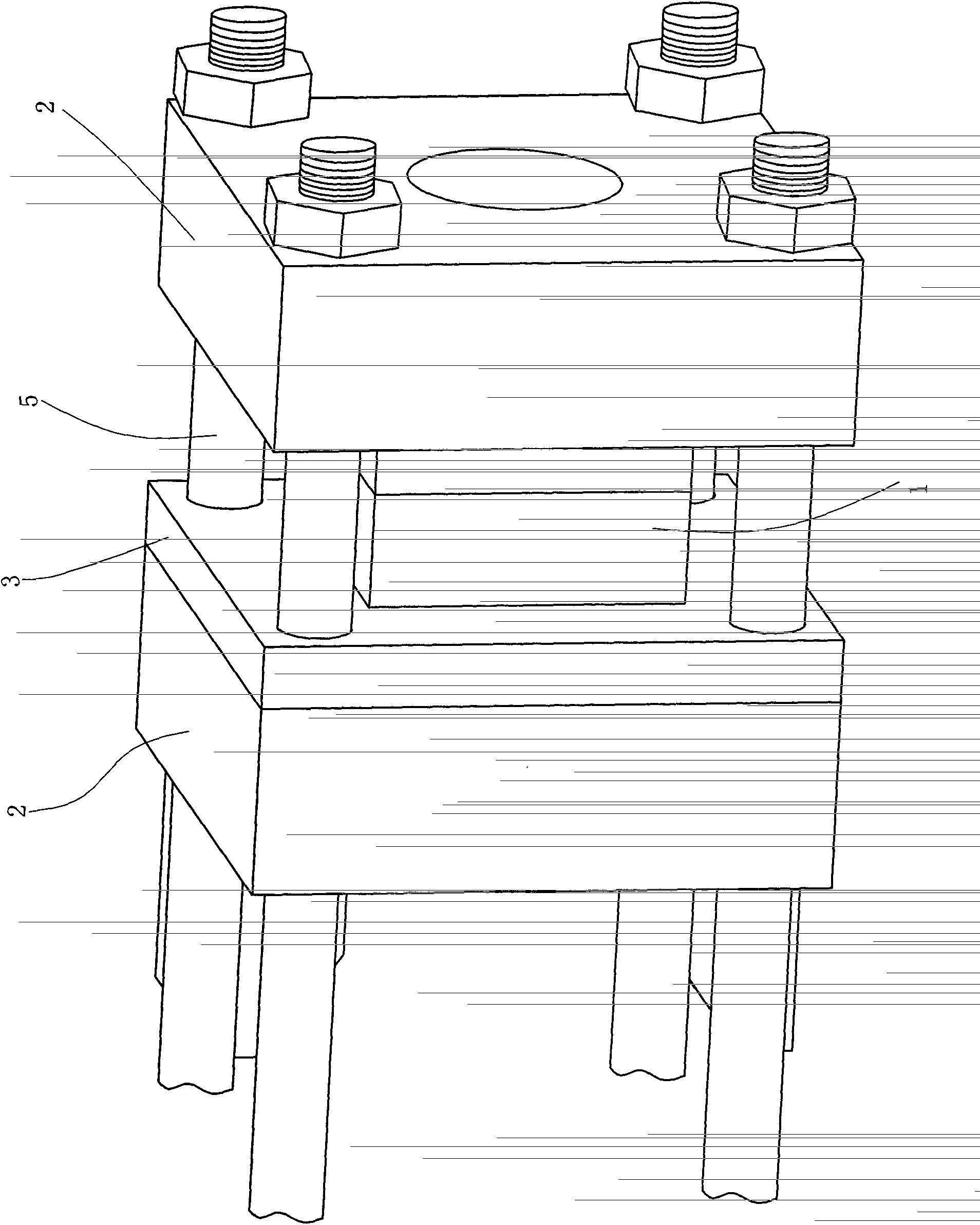 Pressure device for locking mould