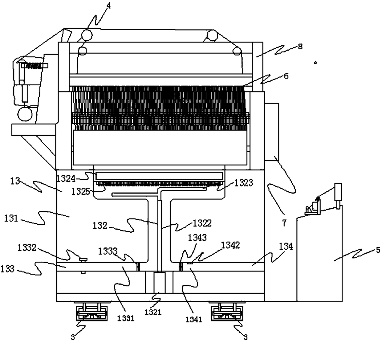 Radiation-conveniently textile machine