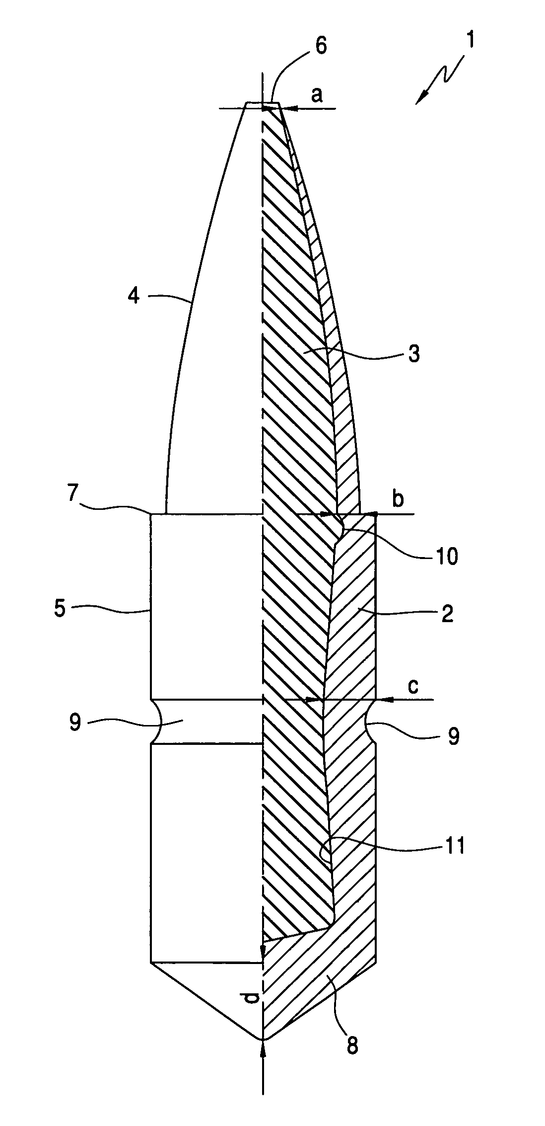 Rifle bullet for hunting purposes