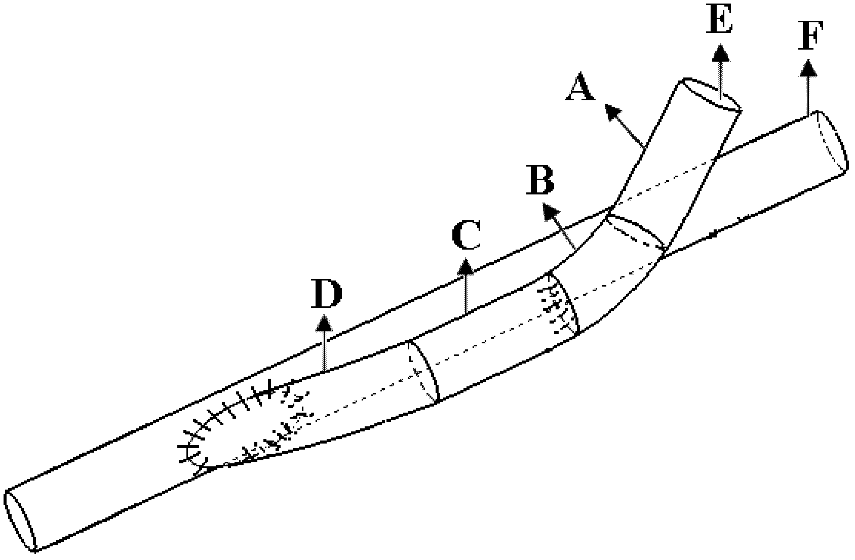 Artificial blood vessel for realizing zero-angle bypass grafting