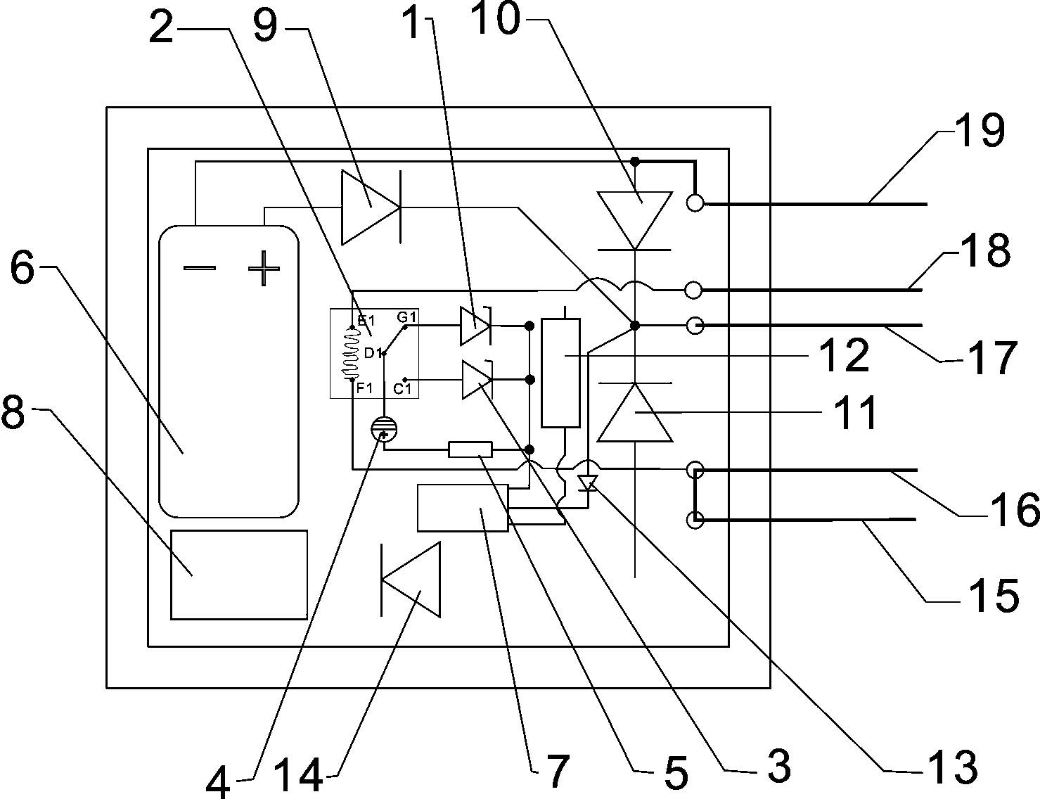 Headlamp signal control rectifier current output device