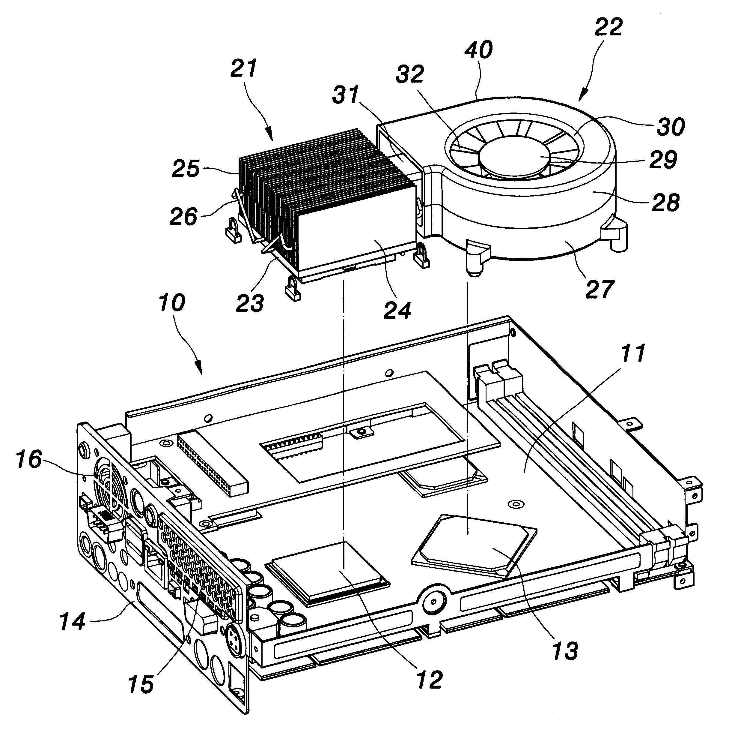 Computer heat dissipating structure