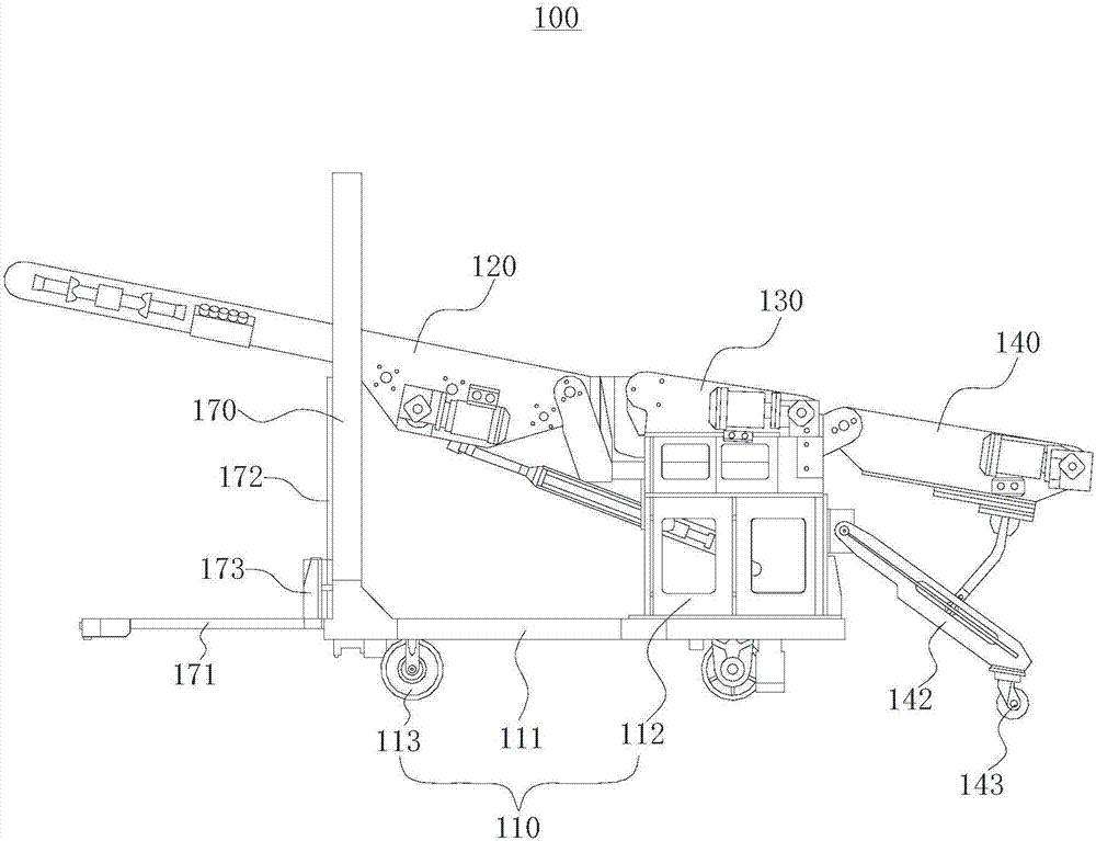 Semi-automatic unloading device and unloading equipment