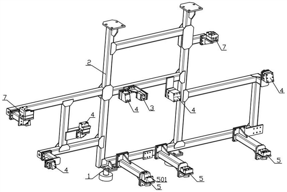 Conveying and grabbing device and method for split type side walls