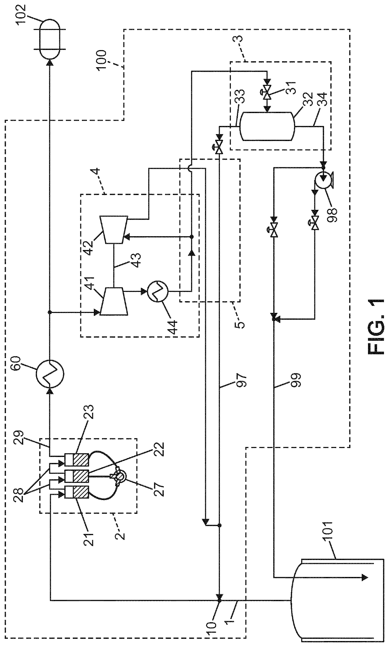 System for liquefying a gas