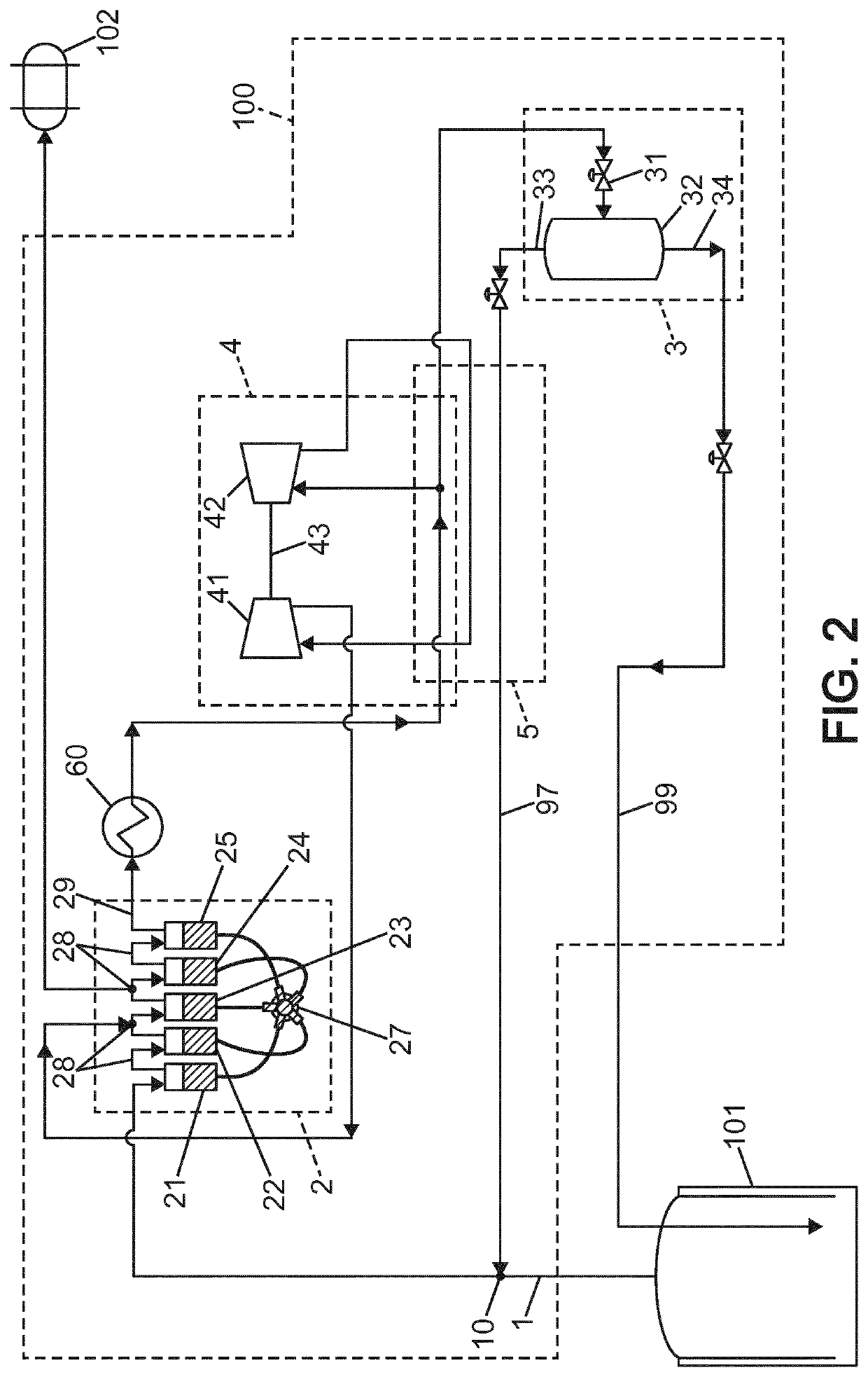 System for liquefying a gas