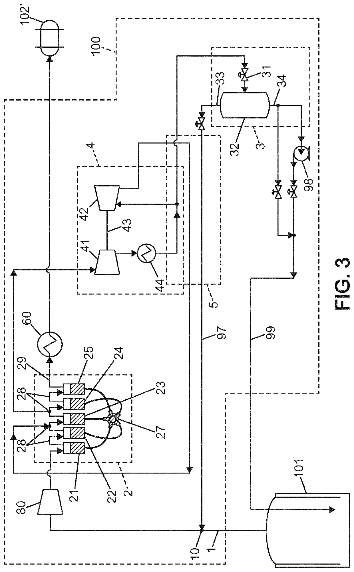 System for liquefying a gas