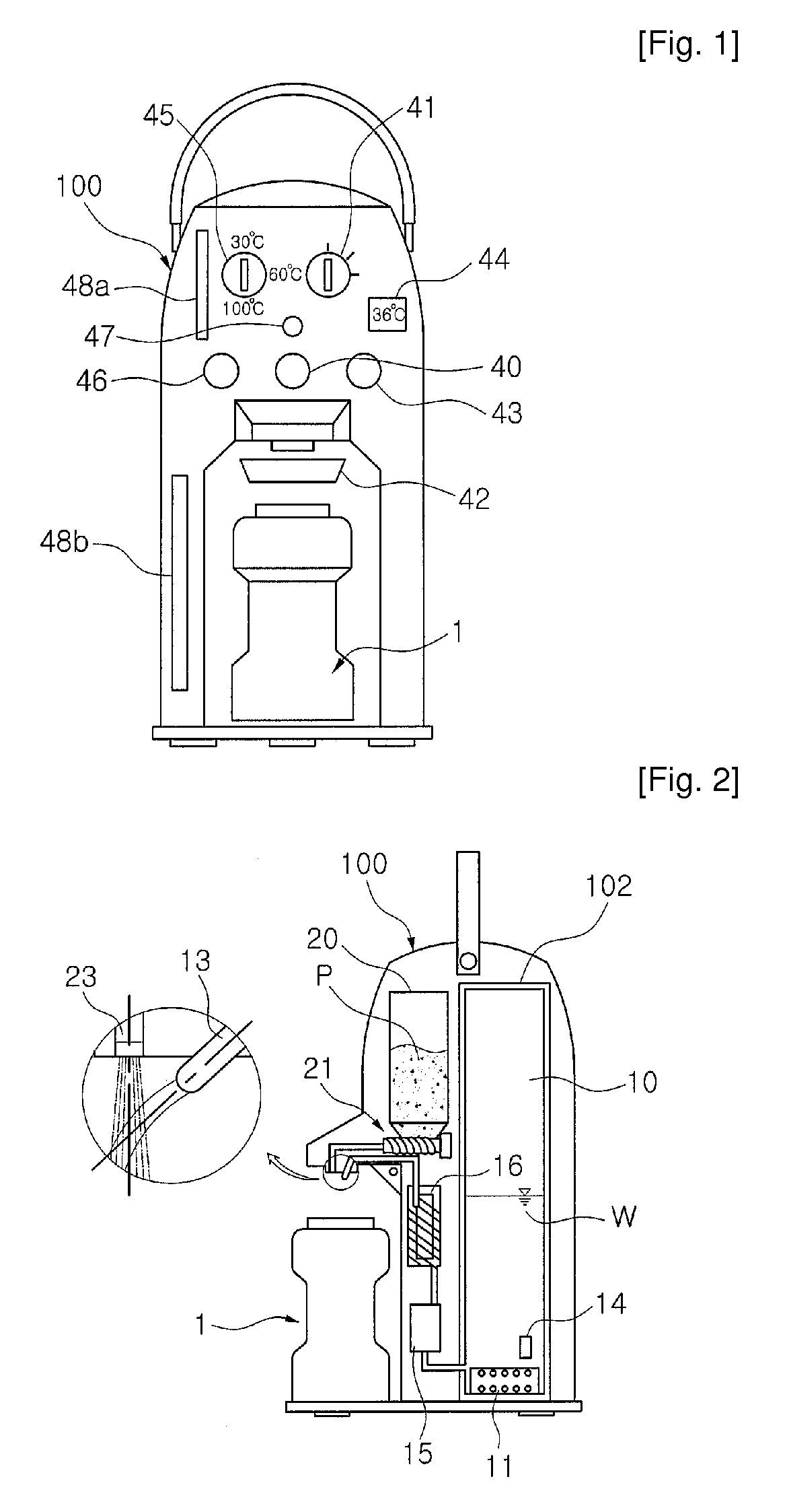 Water/powdered milk mixing device for nursing