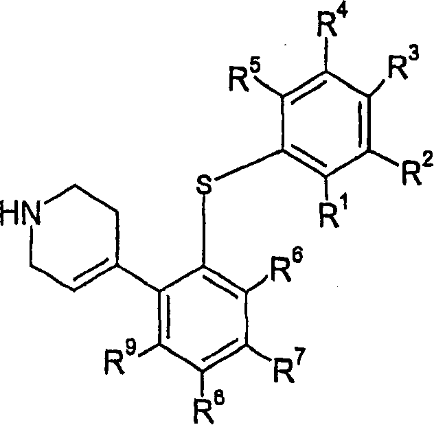 4-(2-phenylsulfanyl-phenyl)-1,2,3,6-tetrahydropyridine derivatives as serotonin reuptake inhibitors