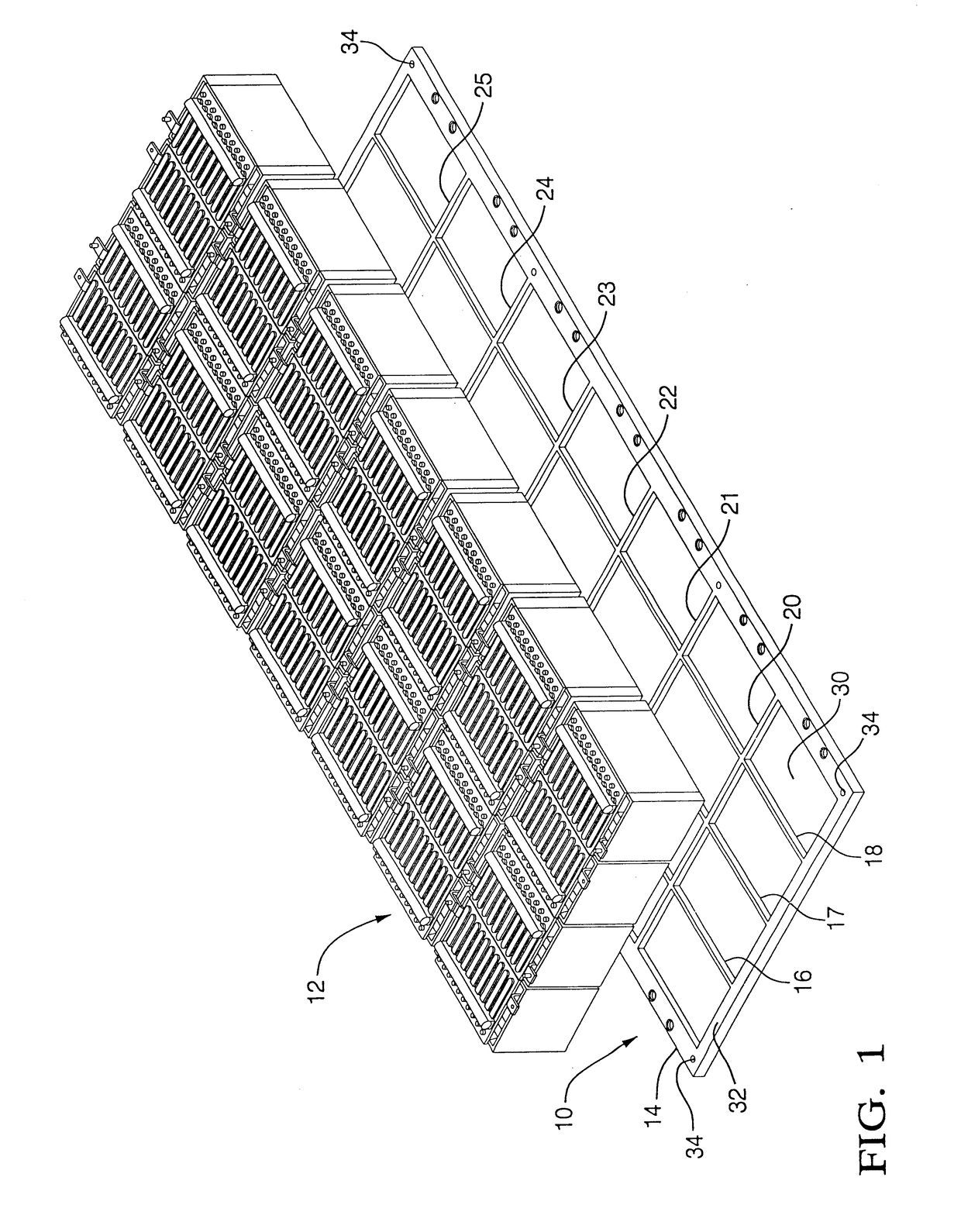 System of retaining a plurality of batteries for an electric/hybrid vehicle