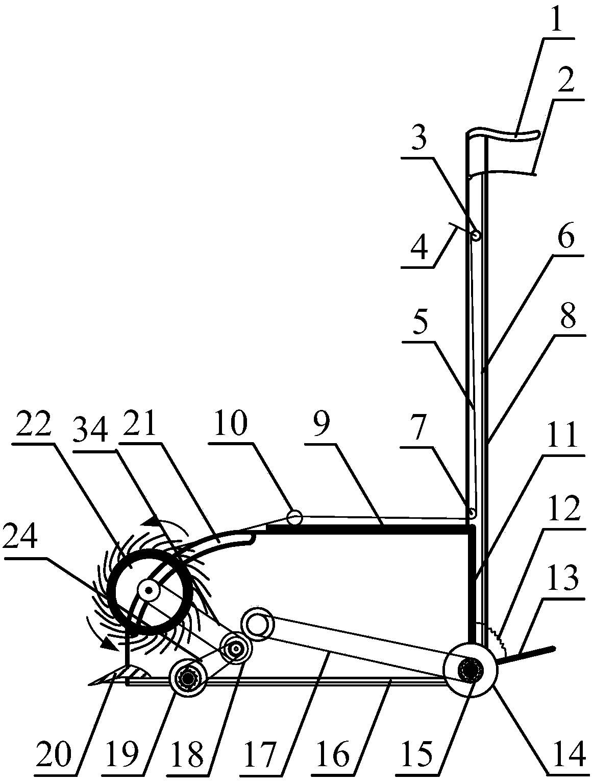 Indoor near ground dust removal cleaning device