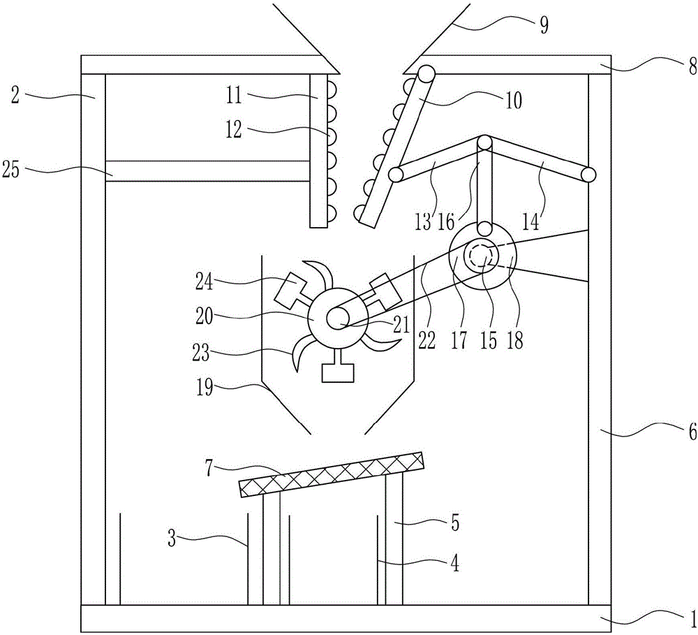 Caking fertilizer crushing device for agriculture big data