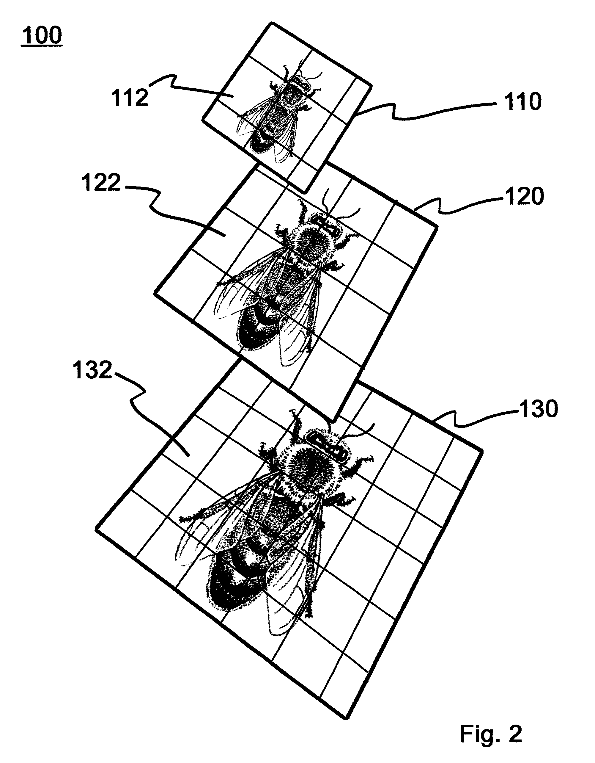 Process and data structure for providing required resolution of data transmitted through a communications link of given bandwidth