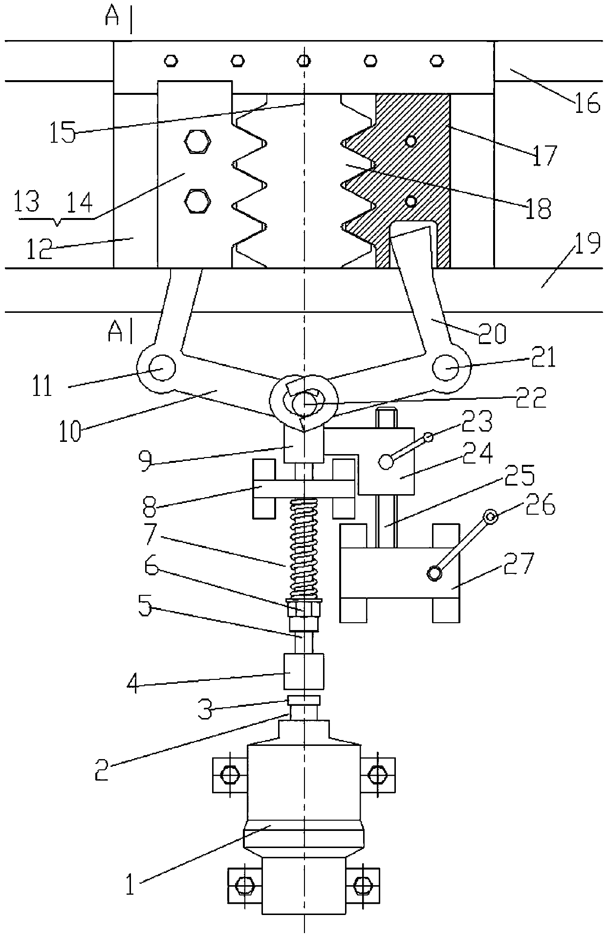 Electromagnetic push rack type safety brake device for lifting equipment