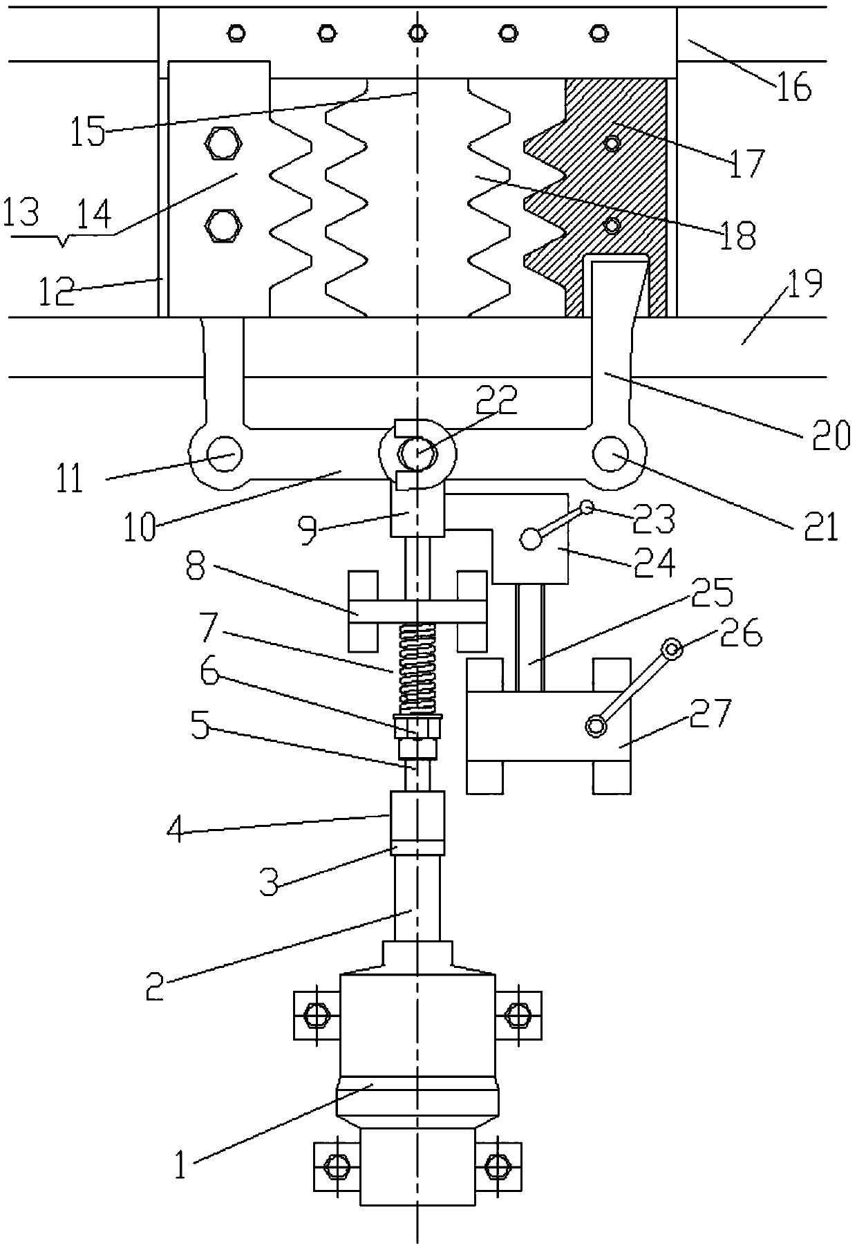 Electromagnetic push rack type safety brake device for lifting equipment