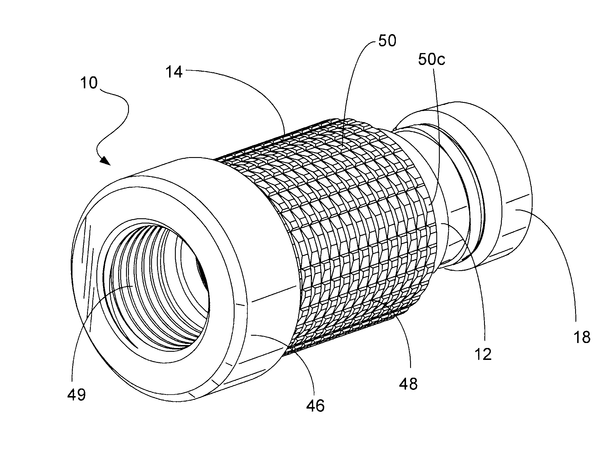 Hand tightenable coaxial cable connector