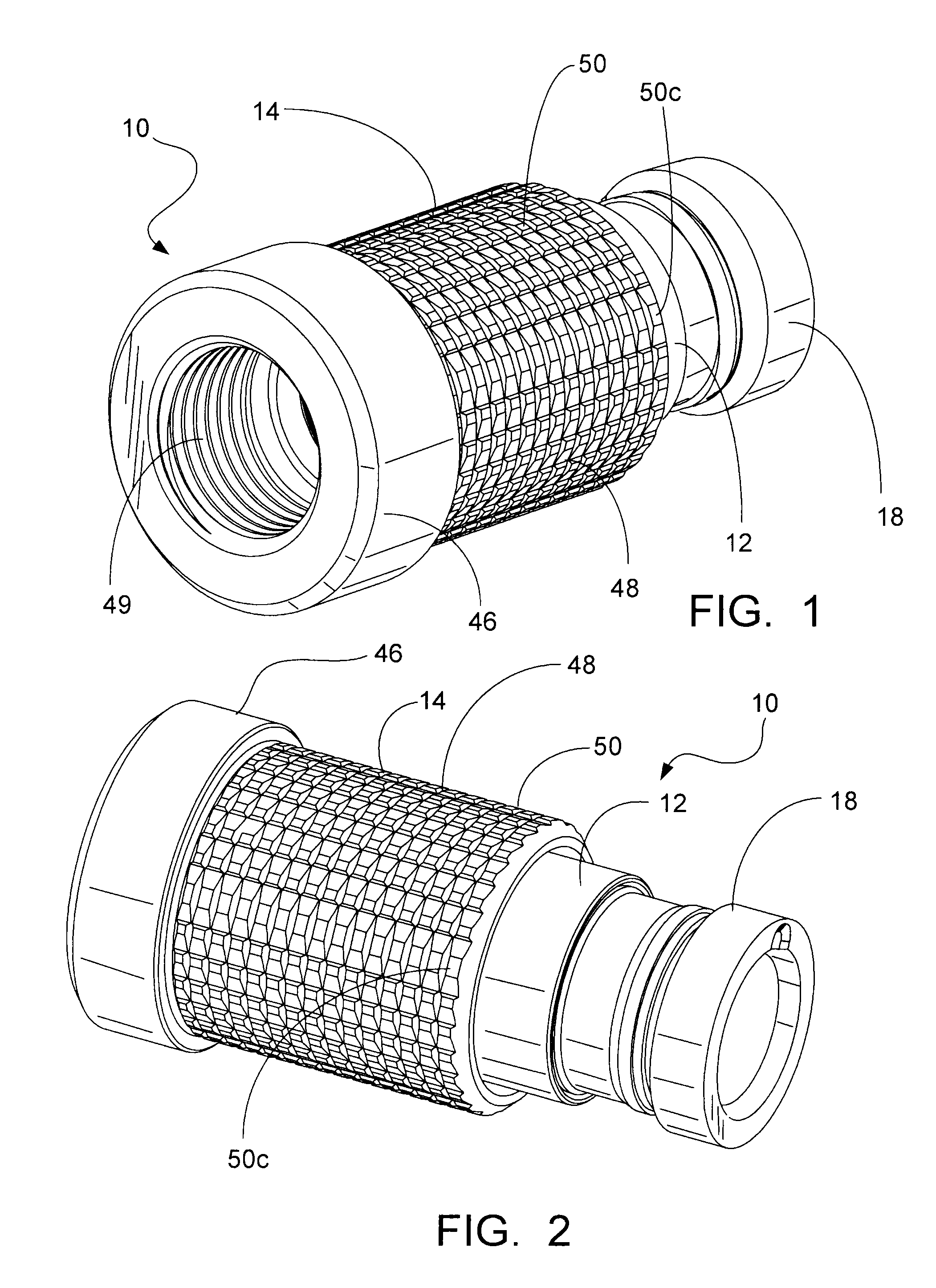 Hand tightenable coaxial cable connector