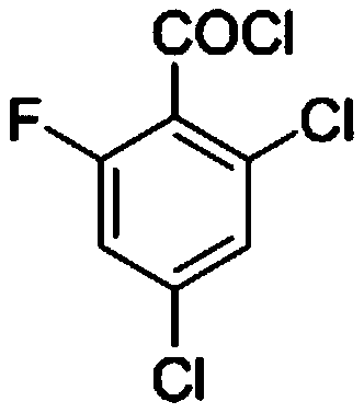 Method for synthesizing 2, 4-dichloro-6-fluorobenzoyl chloride by adopting two-step chlorination process