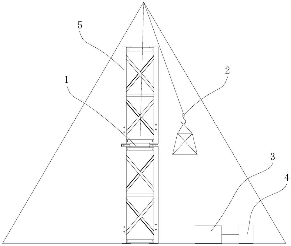 Integral stress state real-time monitoring system for tower mast structure