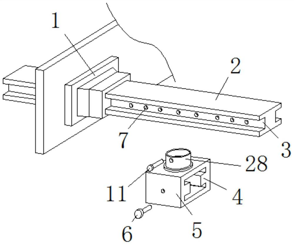 Spliced and combined type high-stability cantilever frame convenient to adjust