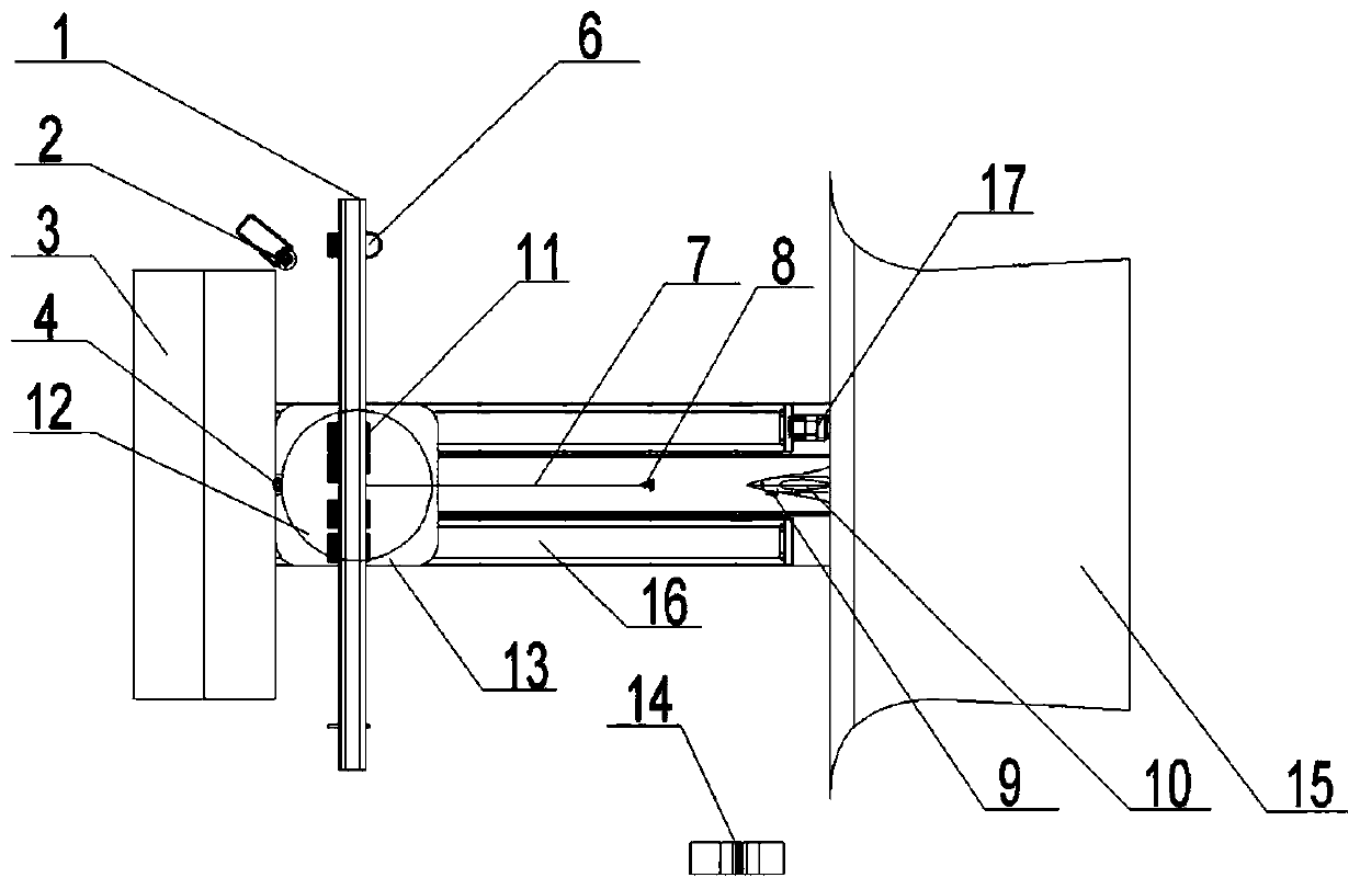 Test device for dynamic characteristics of low-speed wind tunnel aerial refueling hose-taper sleeve