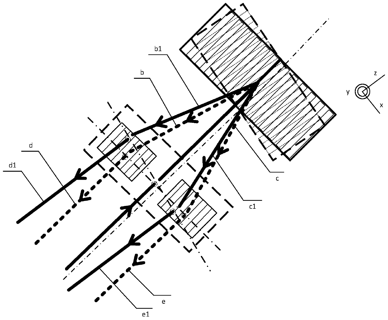 High-precision three-dimensional angle measurement method and device based on reflective grating