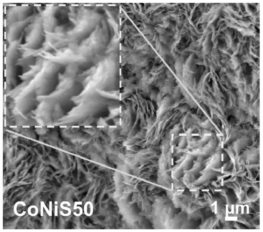 A kind of bimetallic sulfide composite electrocatalyst and its preparation method and application