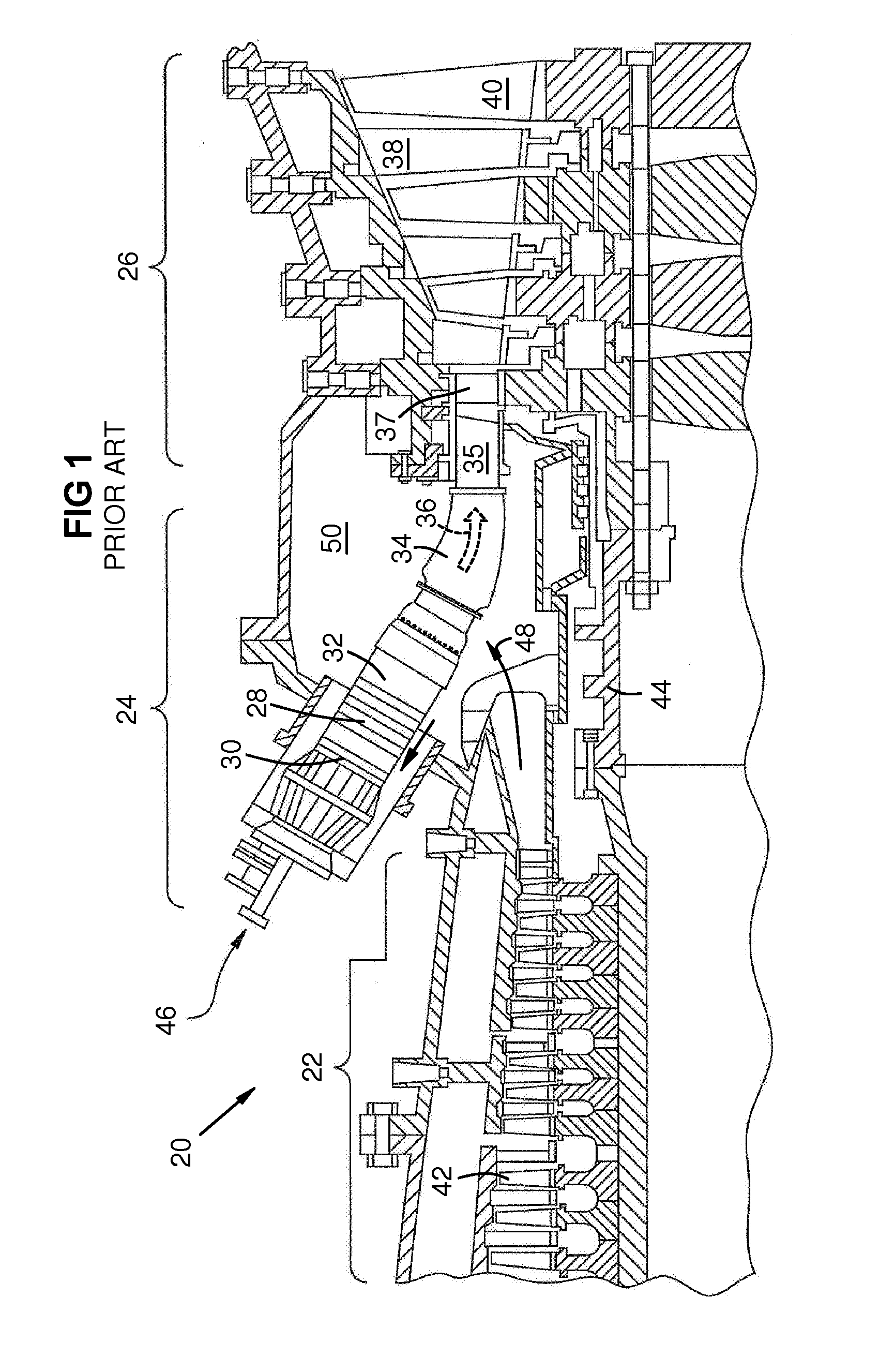 Cooling arrangement for a turbine component