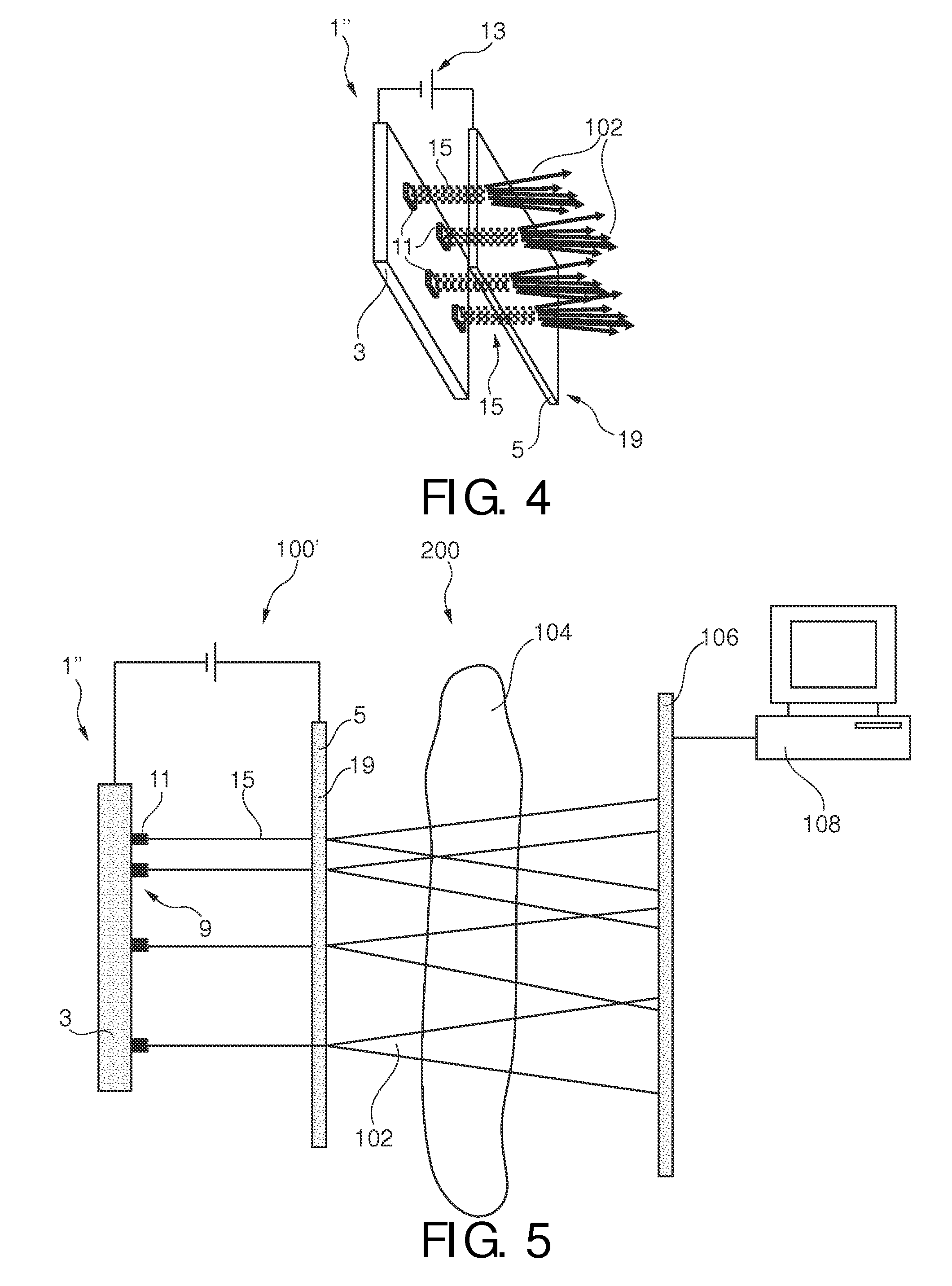 Structured electron emitter for coded source imaging with an x-ray tube