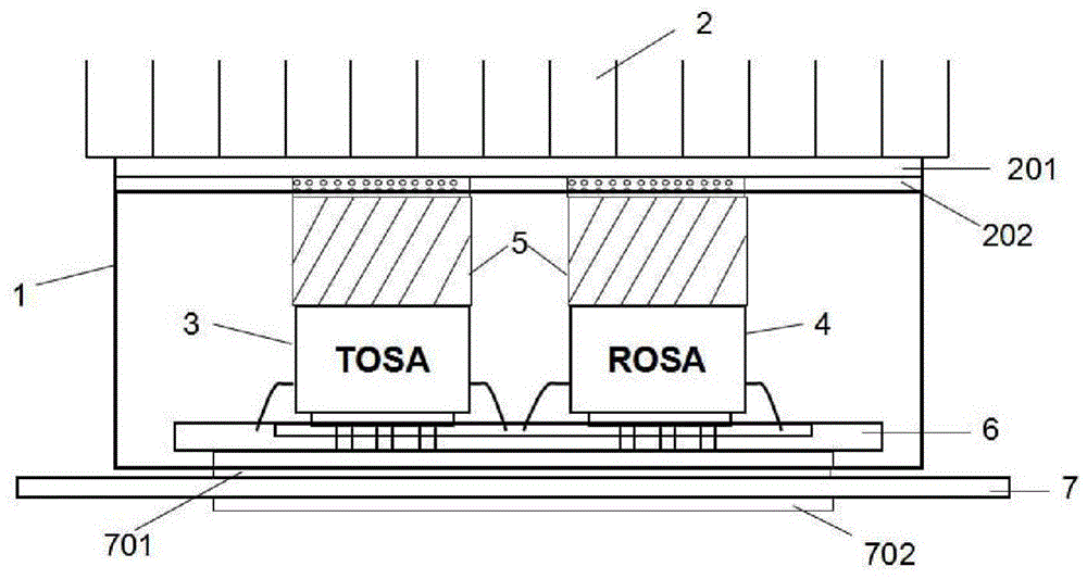 Optical module assembly with inner heat dispassion channel and composite heat dispassion structure thereof