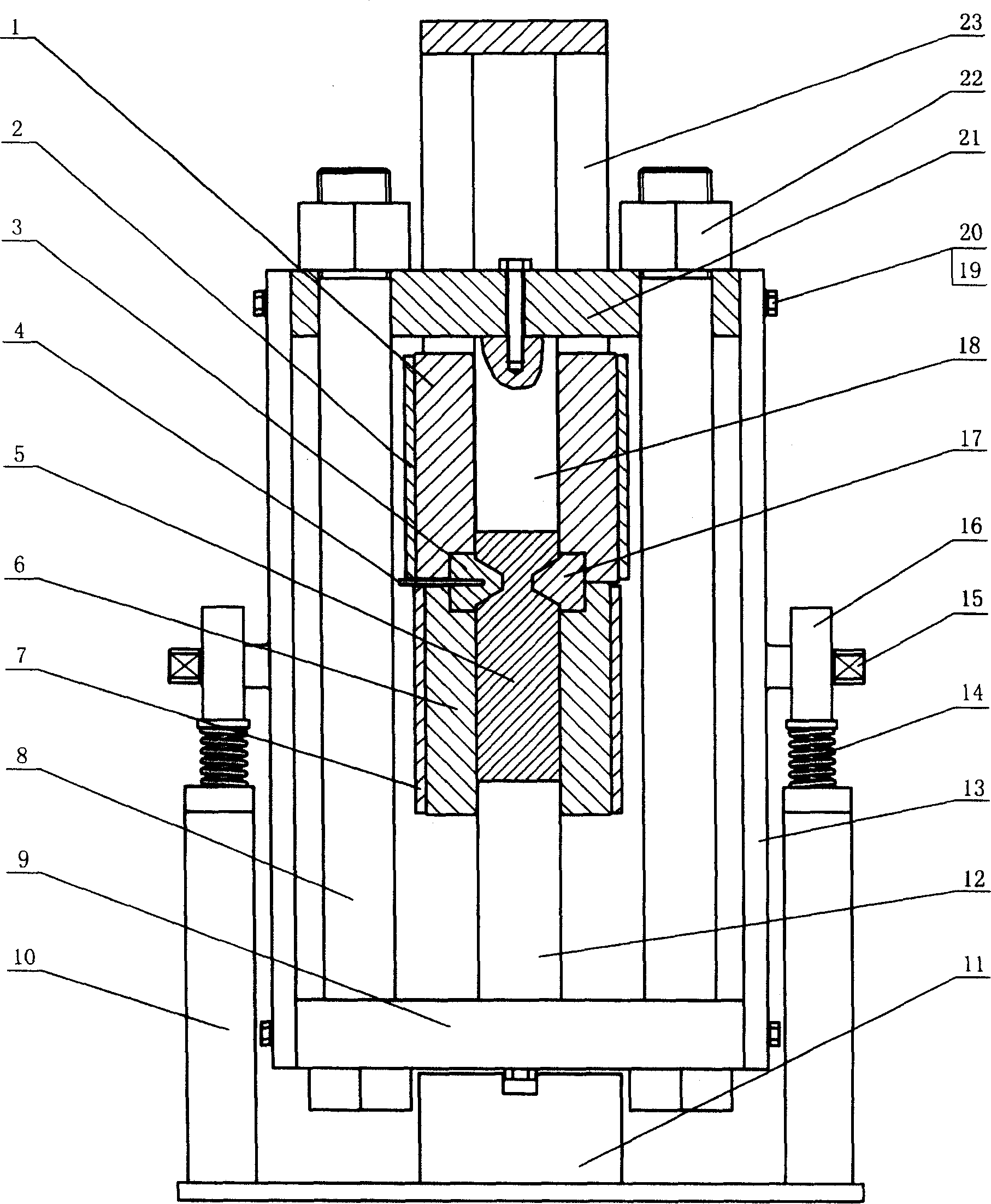 Reciprocating extrusion grain refining equipment and extrusion refining method therewith