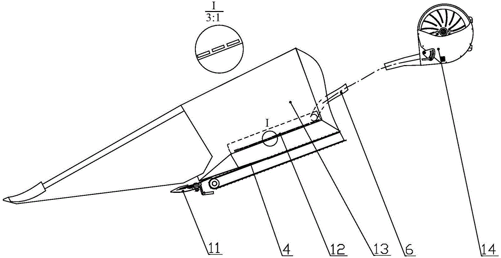 Pneumatic assisted header device of small-area cereal combine harvester