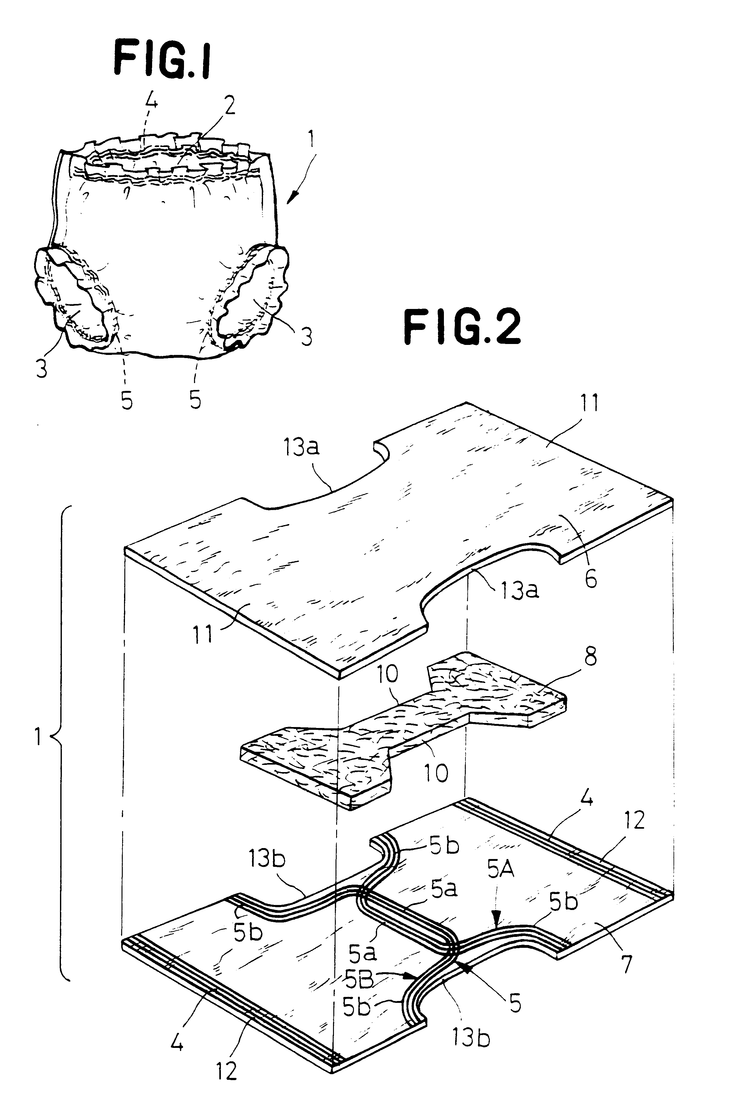 Method of manufacturing disposable underpants by applying annular adhesive zones to the backsheet and top sheet for retaining elastic for leg holes